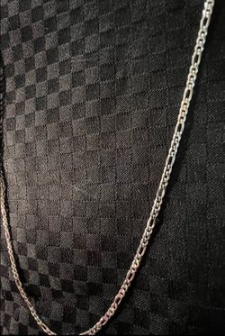 925 silver mens necklace 24in Figaro style chain