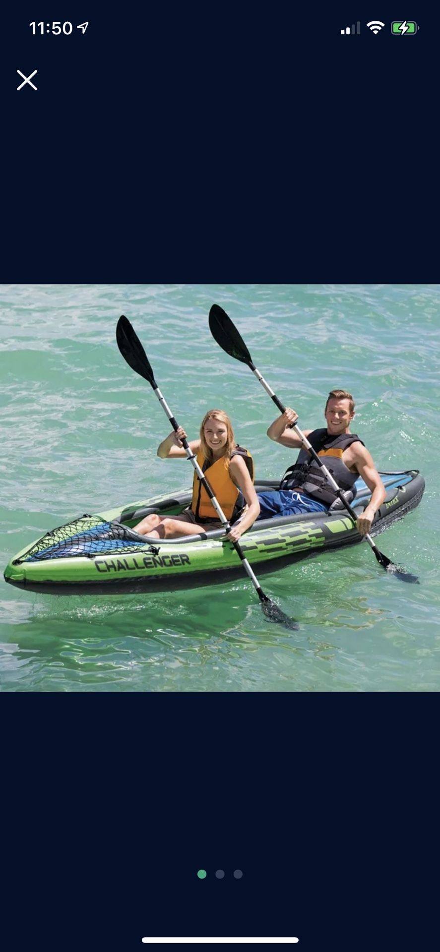 Brand New Intex Challenger K2 Inflatable Kayak with Oars Brand New