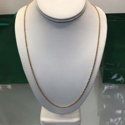 14k Yellow Gold 22” Rope Chain Necklace 2.9Grams 💵  💳  💵  Cash and Card Accepted  💵  💳  💵  Cash and Card Accepted