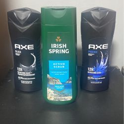 Men Body Wash Axe and Irish Spring 
