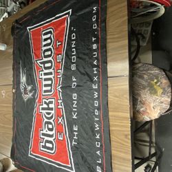 Black Widow Exhaust Flag / banner