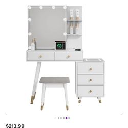 Wayfair Bloye Vanity Table Stool Set