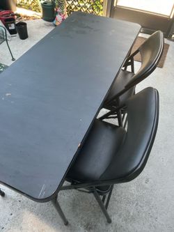 Folding table and chairs