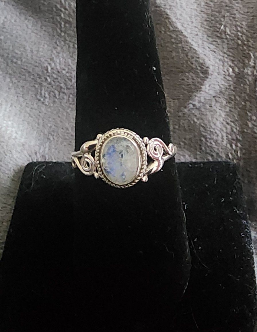 Sterling silver set moonstone ring Multiple Sizes Are Available 