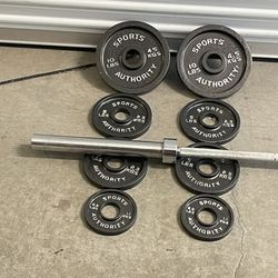 7FT  OLYMPIC BARBELL With Weight Plates