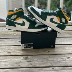 BRAND NEW JORDAN 1 MID “SONICS” FOR SALE!!! MEN SIZE 12 $165