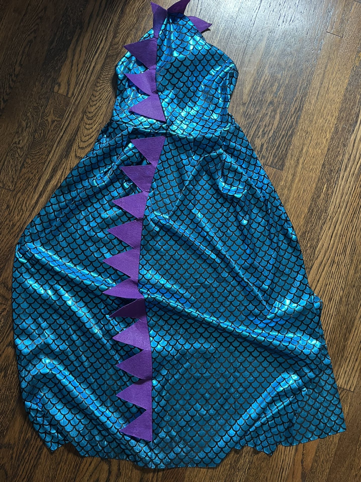 Child Dragon Hooded Cape - Teal & Purple - Shiny 