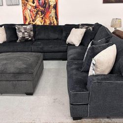 Lavernett Charcoal 3-Piece Sectional Couch 
