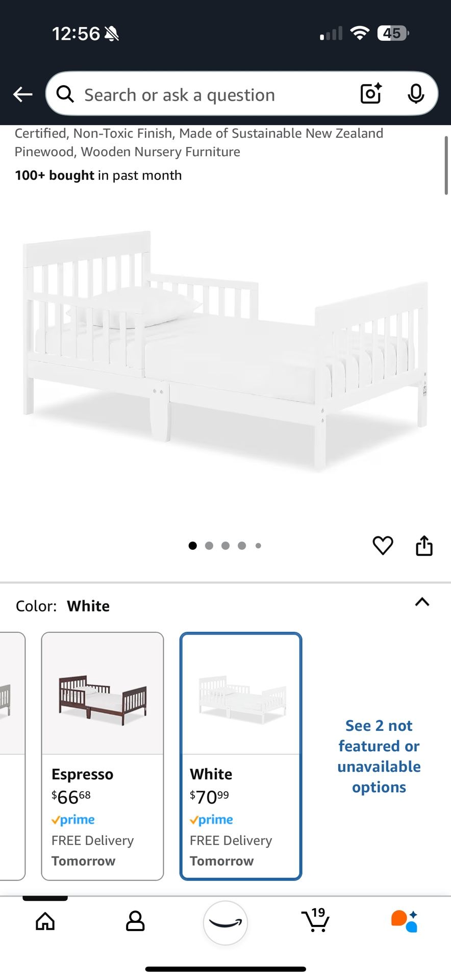 White Toddler Bed Brand New