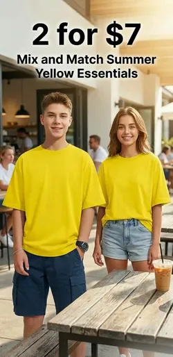 2-pack of Oakgarden kids shirts — mix and match summer yellow essentials!