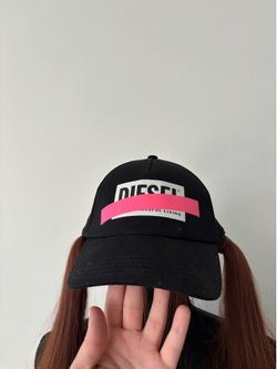 Diesel Men Black Baseball Cap Classic Style Logo Detail Casual Headwear Used LTD