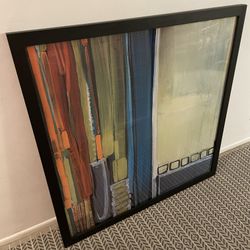 Levitate by Lisa Kowalski – Large Framed Abstract Graphic Art Painting 39” x 39”