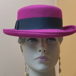 Hot Pink Wool Felt Hat