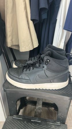 Nike Court Borough Mid 2 in Black/Black size 10.5