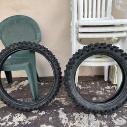  Pair Of Dirt Bike Motorcycle Tires .  100.00 For Both Tires