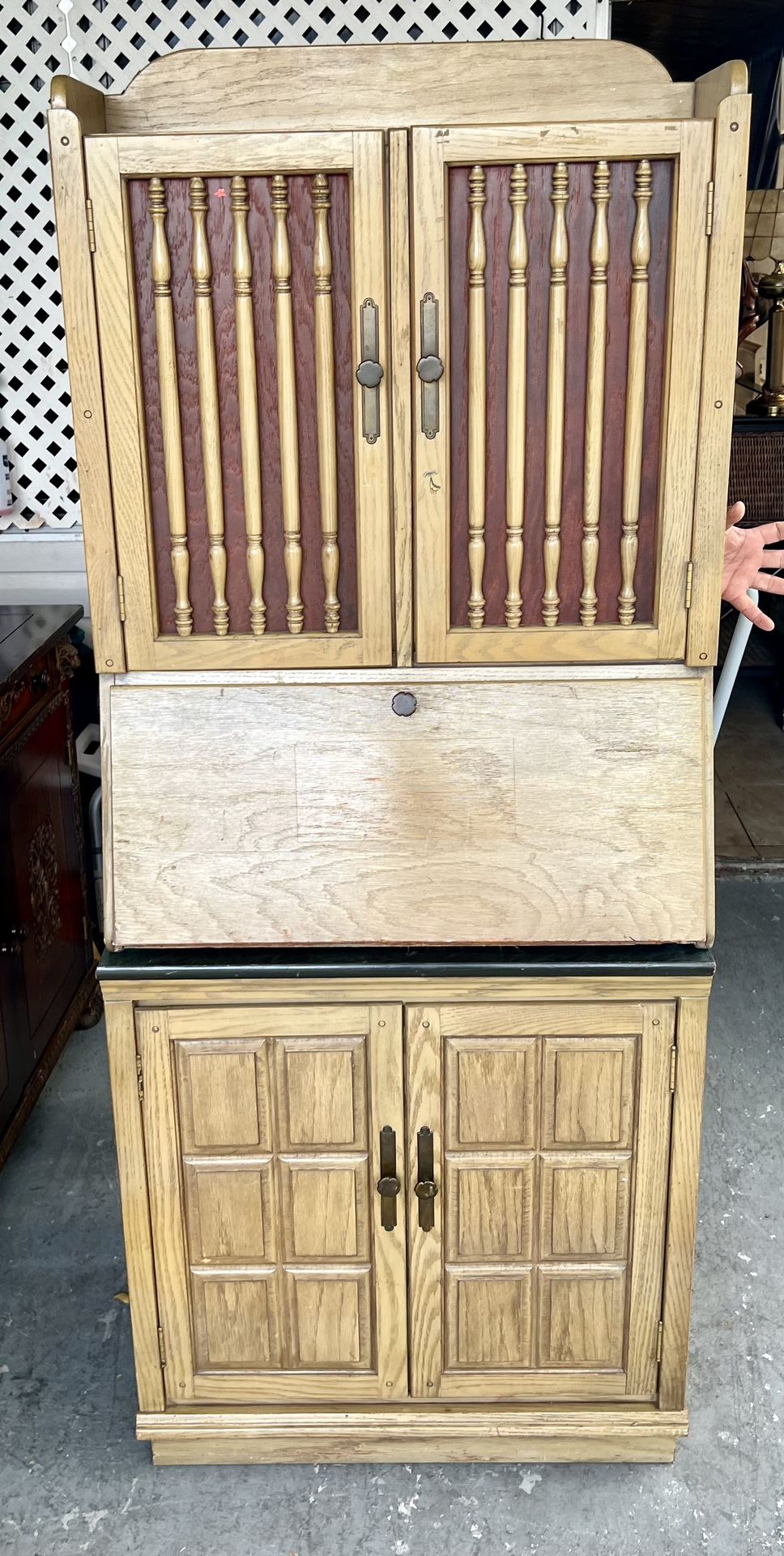 Vintage Wooden secretary desk W28xD18xH68”