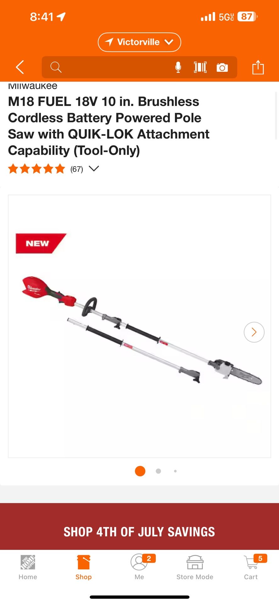 M18 FUEL 18V 10 in. Brushless Cordless Battery Powered Pole Saw with QUIK-LOK Attachment Capability (Tool-Only)