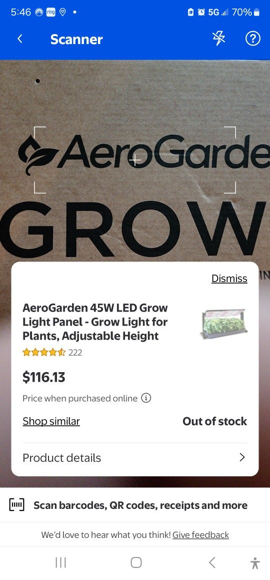 AeroGarden Grow Light