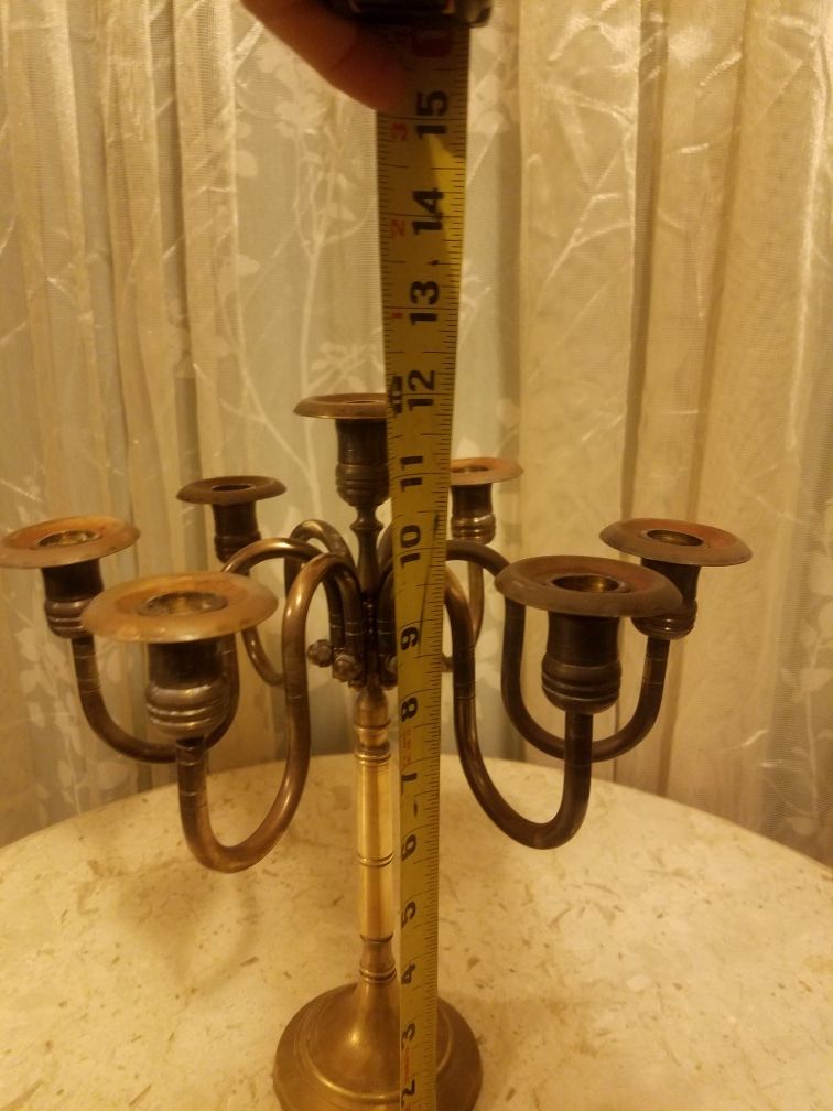 Vintage Brass Candelabra for 7 Candles
