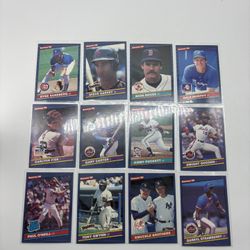 1986 DONRUSS MLB Baseball Lot Of 12 HOF All Star Rookies Gwynn Puckett Boggs