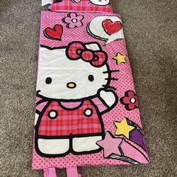 2014 Hello Kitty Children’s Sleeping Bag With Throw Pillow 