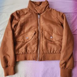 Wild Fable Orange Brown/Cider Bomber Jacket Size S