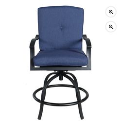 BRAND NEW - 2-Piece Mainstays Belden Park  High Bistro Chairs - Blue