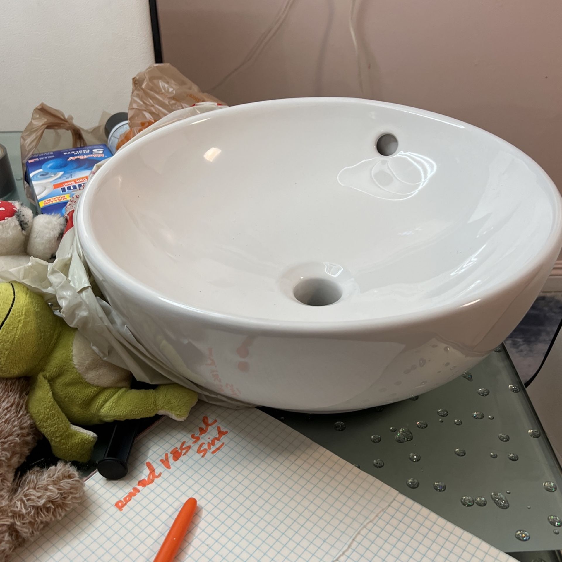 Round vessel Sink White Color New