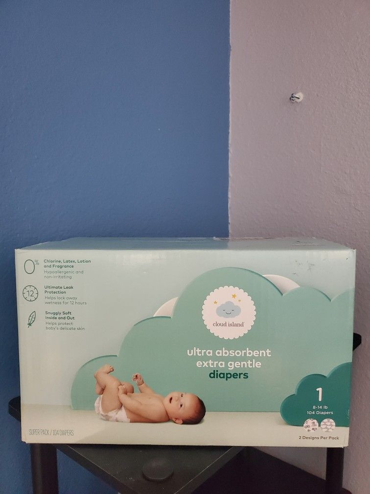 Cloud Island Diapers Size 1 Qty 104