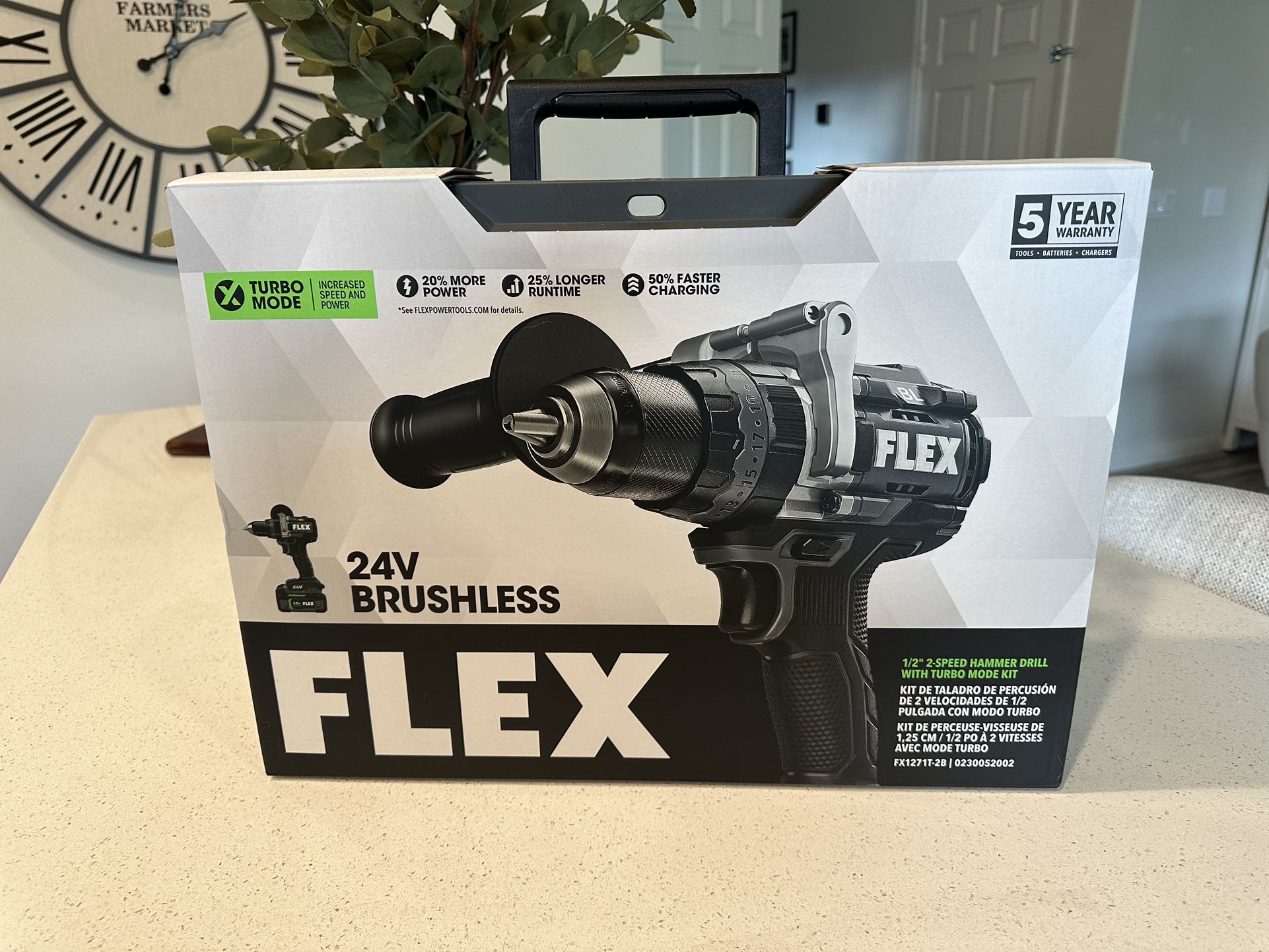 FLEX STACKED LITHIUM 1/2-in 24-volt-Amp Variable Speed Brushless Cordless Hammer Drill (1-Battery Included)