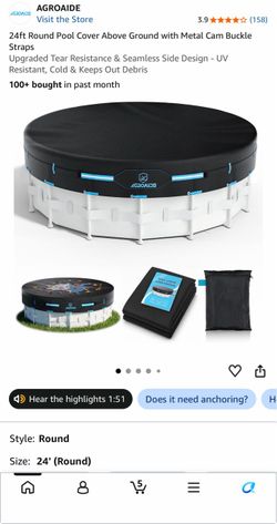 24ft Round Above Ground Pool Cover