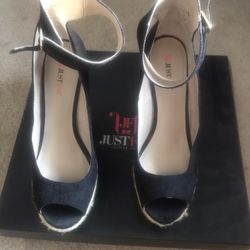 Black Espadrille Wedge Shoes