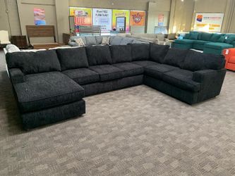 Large black custom sectional
