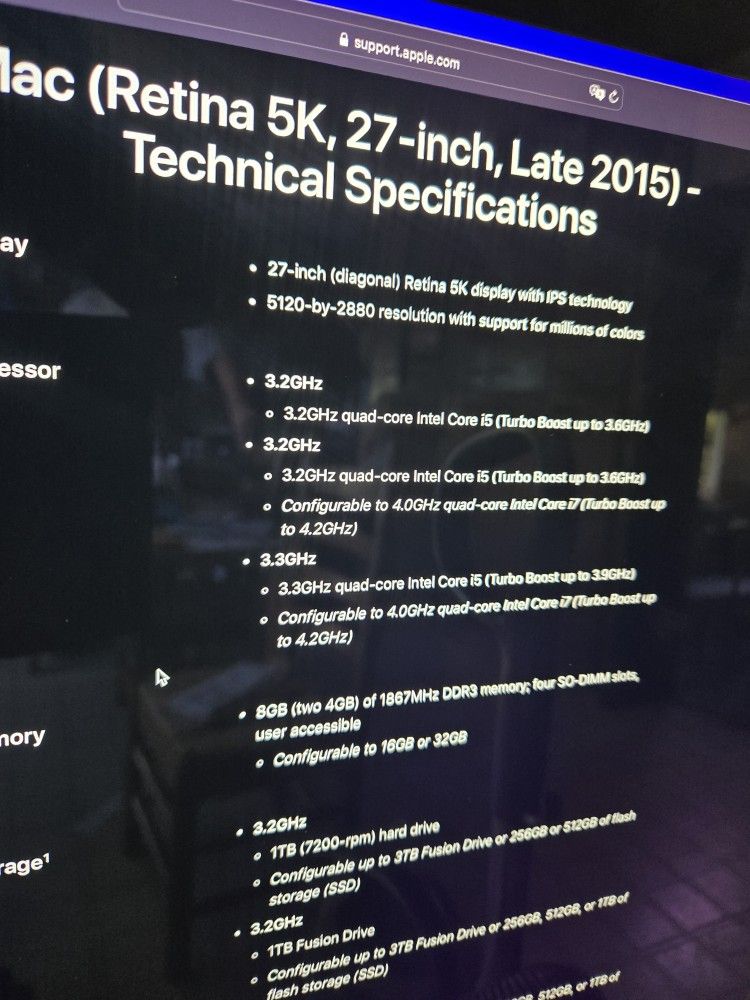 27" iMac Late 2015 3.3Ghz 2TB HD