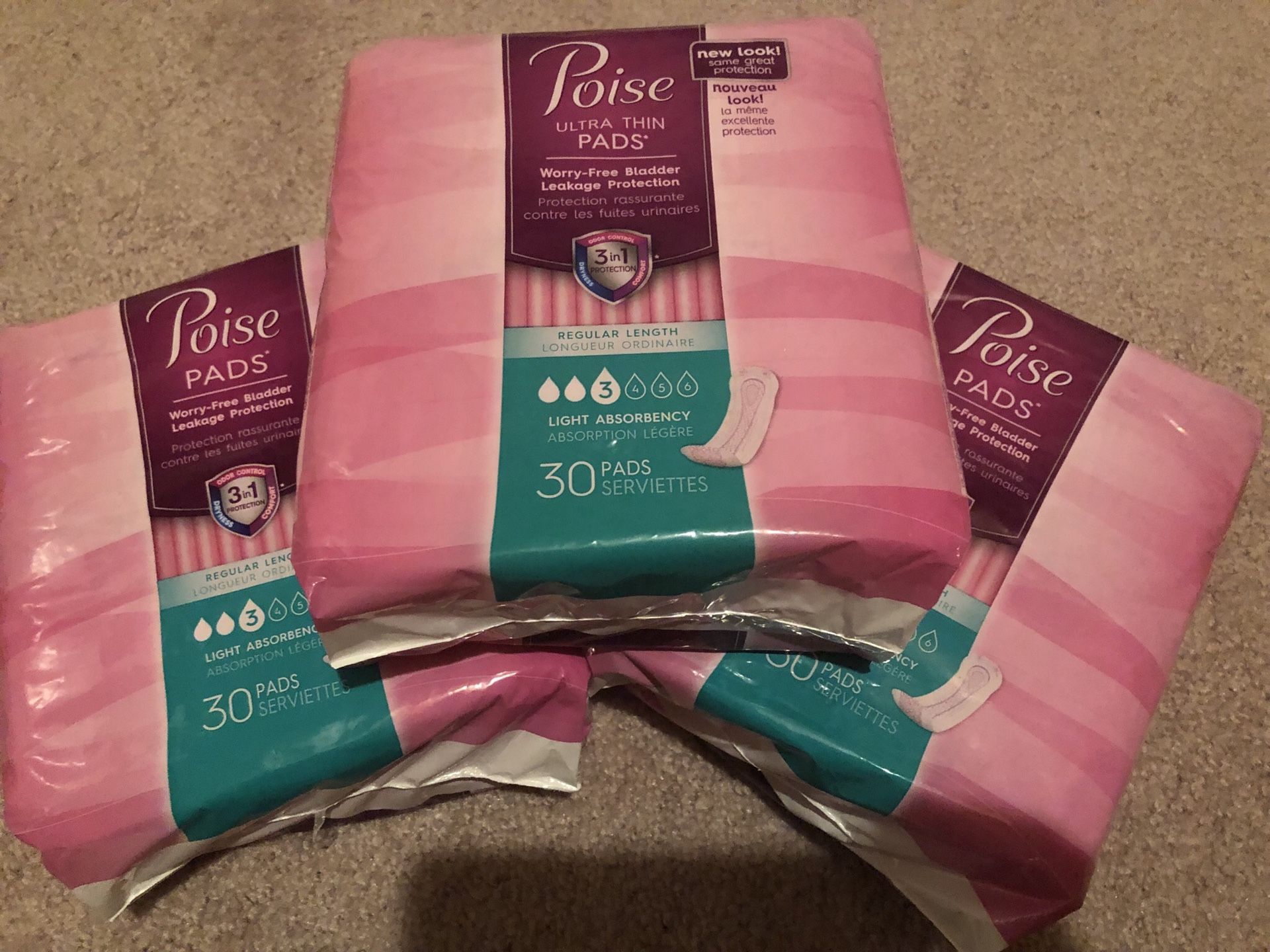 3 packs Poise Pads