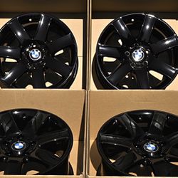(CASH ONLY) Oem Factory 17” BMW 328i M-Sport xDrive Style 44 Black Wheels Rims Rines