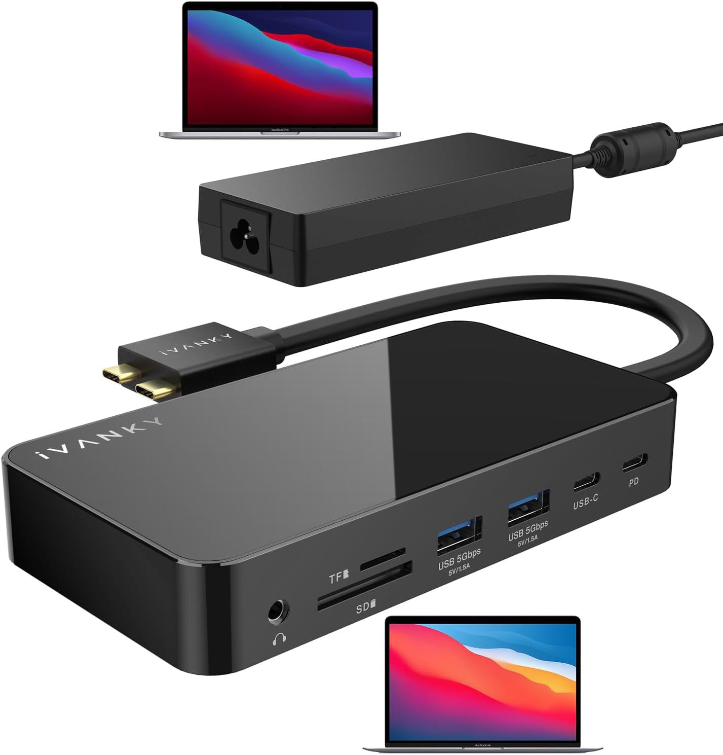 12-in-2 Docking Station for MacBook  Dual 4K@60Hz Monitor, iVANKY