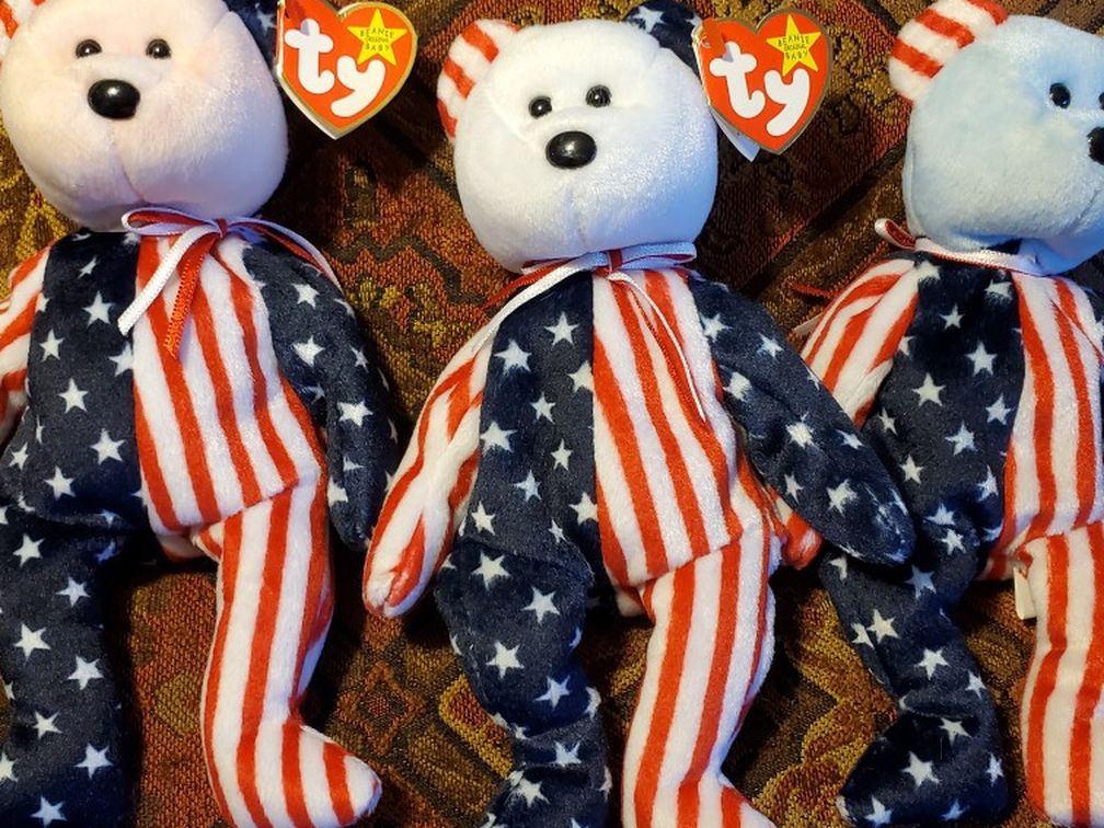 Beanie Babies Spangle Red White And Blue