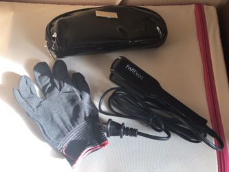 Travel size mini flat iron with carry on bag and glove