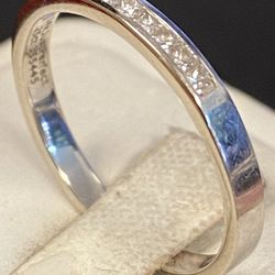 White Gold Princess Cut Diamond Wedding Band 