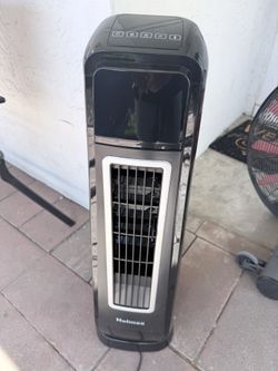 Hessaire Portable Evaporative Air Cooler Tower Fan w/ Remote Control – Black
