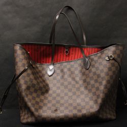 LOUIS VUITTON Neverfull Tote Brown Bag Damier Ebene Women’s 