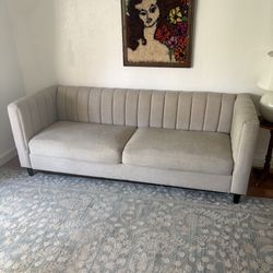 Beige Mid Century Style Sofa