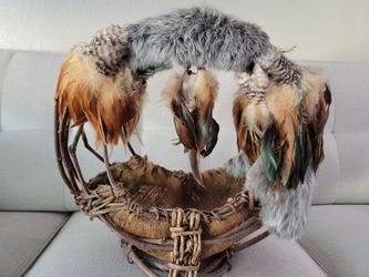 One-of-a-kind/Stunning Native American Handmade Birch Bark Spirit Basket MINT CONDITION 🔥