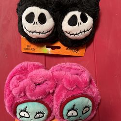 2 pairs of baby booties 2 Jack, 1Sally