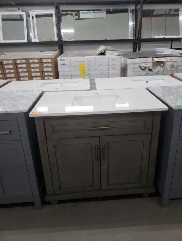 Vanities, Bathroom Vanity INCLUDES marble or quartz Top as LOW as HALF of Home Depot pricing. So many styles, colors, and sizes to pick from.