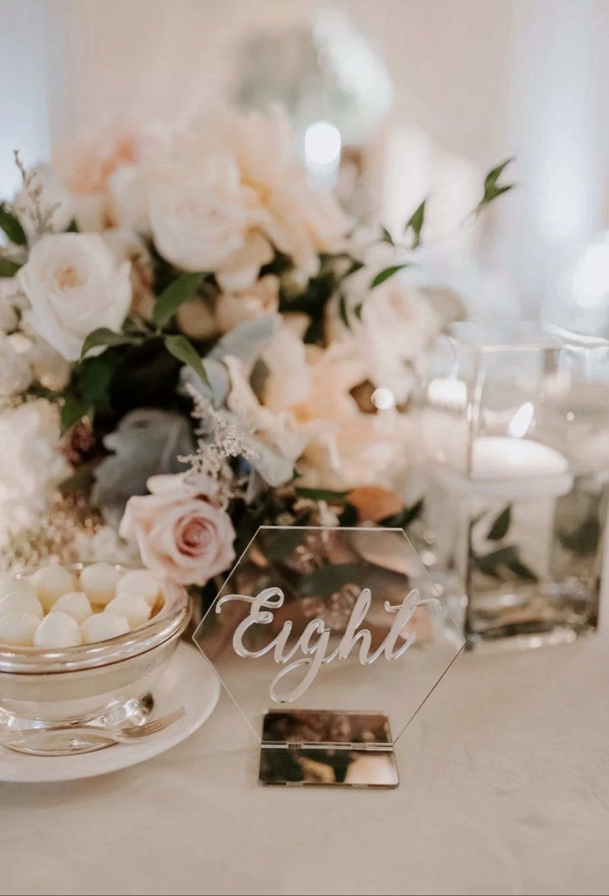 Chic, Clear Wedding Table Numbers (#1-13)