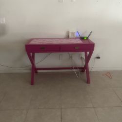 Pink desk pink vanity