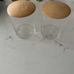 Wood Glass Canisters