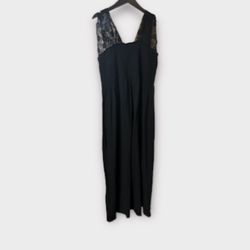 Black Maxi Smocked Dress With Lace Straps
